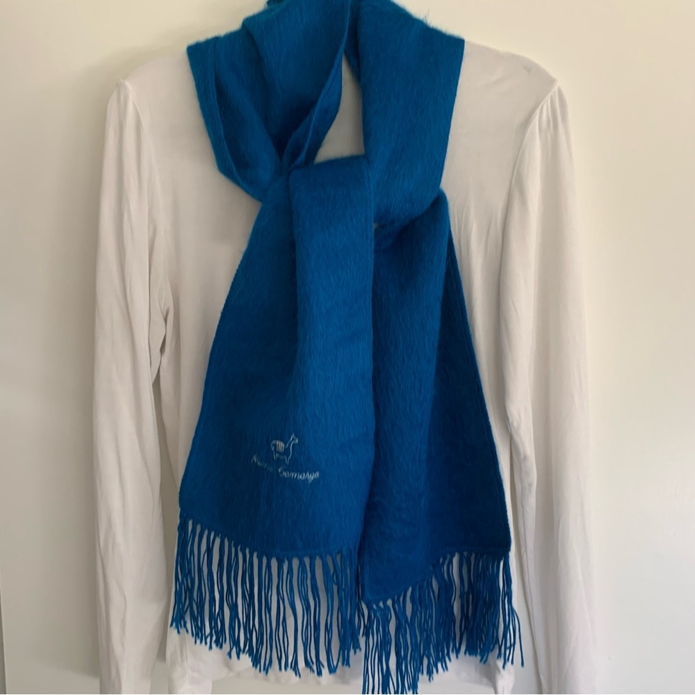 Alpaca Camargo Scarf - Made in Peru - Bright Blue - Soft